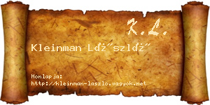 Kleinman László névjegykártya